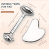 1/2/3 Piece Stainless Steel Facial Roller and Gua Sha Massage Tool Set, Metal Beauty Tools for Body, Face, Neck and Eyes