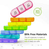 Portable Weekly 7 Days Pill Box Colorful Design Stackable 3 Times a Day Medicine Storage Dispenser