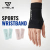 WRELS 1 Pair Compression Wrist Sleeves Half Finger Gloves with Thumb Hole Wrist Support Palm Wrap for Gym Fitness Weightlifting