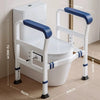 Raised Toilet Seat with Handles, Height Adjustable Commode Riser, Pregnancy Elderly Aid, Post Surgery Patient Get Up Support