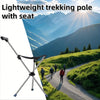 2-in-1 Folding Cane and Chair Foldable Travel Cane, Suitable for Hiking, Camping, Outdoor Activities