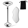 1/2/3 Piece Stainless Steel Facial Roller and Gua Sha Massage Tool Set, Metal Beauty Tools for Body, Face, Neck and Eyes